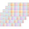PurpleEssences Buffalo Plaid Placemats, Washable Spill Proof Double Layer Woven Checkered placemat for Dining Table and Kitchen – Spring Easter Summer – 13×19 Inch – Set of 4 – Blue and White(Multicolor)