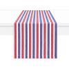 PurpleEssences French Striped Table Runner 90 inches Long Stripe Runner 14 x 90 Inch 100% Cotton – Durable Washable Fabric for Spring Easter Summer Table Decor – Blue and White(Stripe – 4th of July Red/Blue/White)