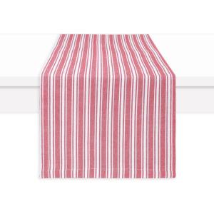 PurpleEssences French Striped Table Runner 90 inches Long Stripe Runner 14 x 90 Inch 100% Cotton – Durable Washable Fabric for Spring Easter Summer Table Decor – Blue and White(Homestead Stripe – Red with White Stripes)
